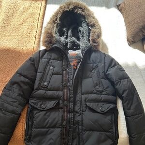 Superdry Men’s Heavy Winter Puffer Jacket Black M